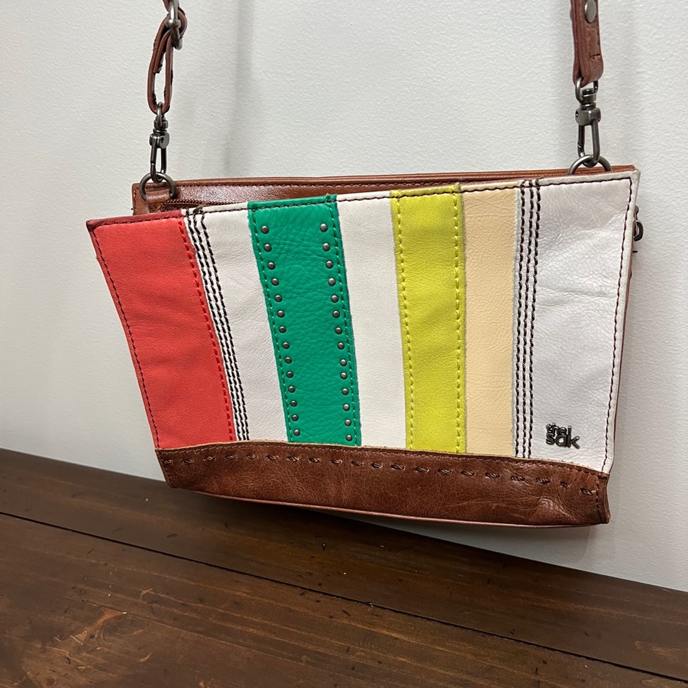 The Sak Multicolor Striped Leather Crossbody Bag